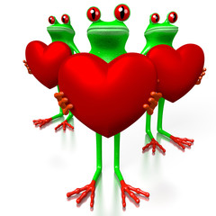 Wall Mural - 3D frog - love/Valentines concept