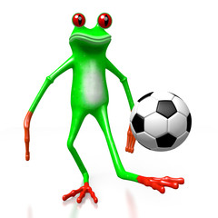 Wall Mural - 3D frog - soccer concept