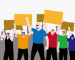 People to participate in the demonstration, vector illustration