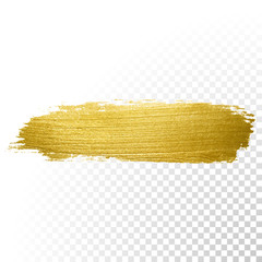 Wall Mural - Vector gold paint brush stroke.