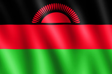 Flag Of Malawi Waving In The Wind