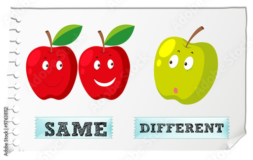 Opposite Adjectives With Same And Different Stock Adobe Stock