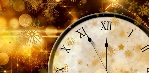 Poster - Composite image of roman numeral clock counting down
