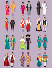 Wall Mural - Set of National Costumes Design