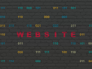 Web development concept: Website on wall background