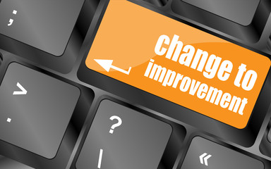 Leinwandbilder - improve or improvement business concept with key on keyboard, vector illustration