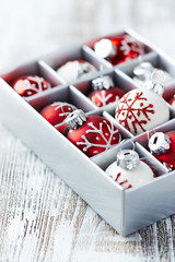 Wall Mural - Christmas balls in a box
