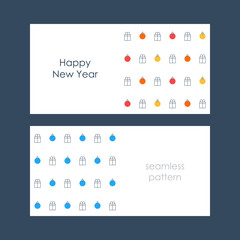  Elegant Christmas and New Year seamless patterns and cards