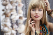 © sanneberg - Beautiful young blond woman wearing boho necklace, portrait