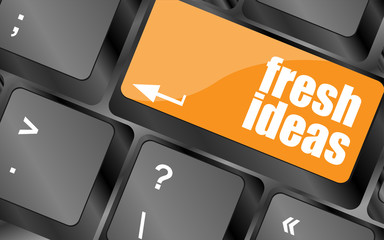 Poster - fresh ideas button on computer keyboard key, vector illustration