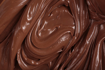 Poster - Background of thick melted milk chocolate, close-up