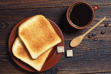 Wall Mural - Toasted bread and coffee