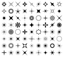 Sparkles And Starbursts Symbols. Vector Illustration.