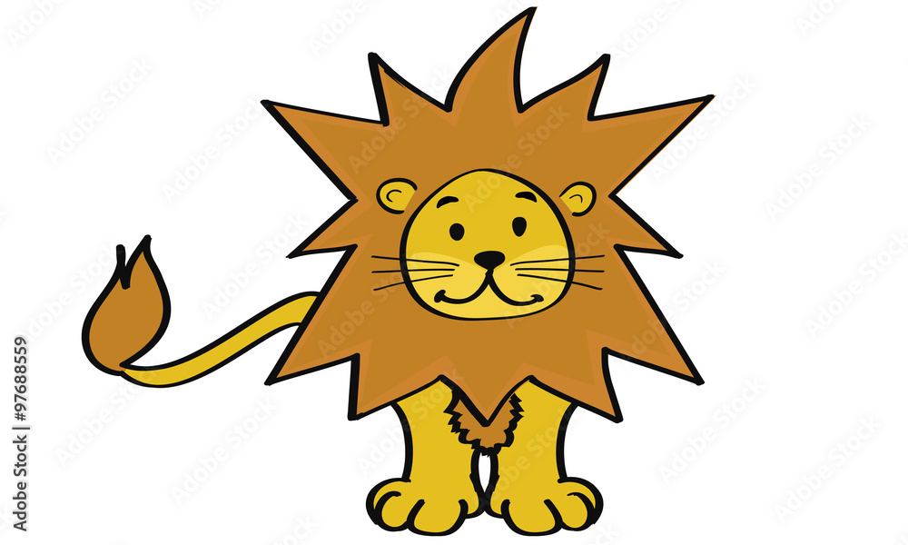 Löwe, Cartoon Zeichnung Stock Vector | Adobe Stock