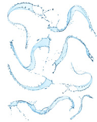 Poster - blue water splashes isolated on white background