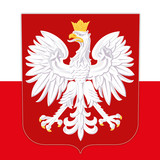 Fototapeta  - poland coat of arms and flag