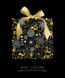 Merry christmas New year gift shape gold holiday