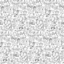 Seamless Hand Drawn Doodle Baby Pattern