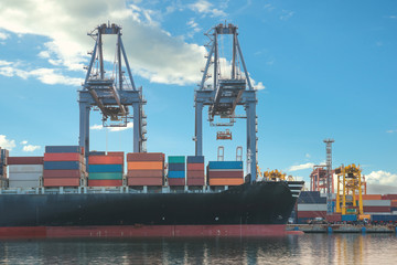 Wall Mural - Singapore cargo terminal,one of the busiest ports in the world,