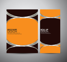 Wall Mural - Abstract brochure business design template or roll up. Vector illustration.