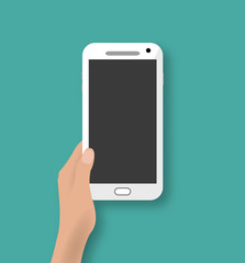 Aufkleber - hand holding white touch phone