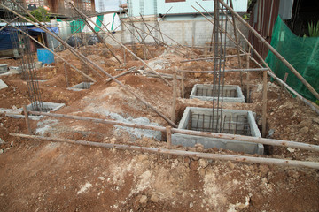 hole of pole in construction site building