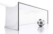 3d Soccer ball in net