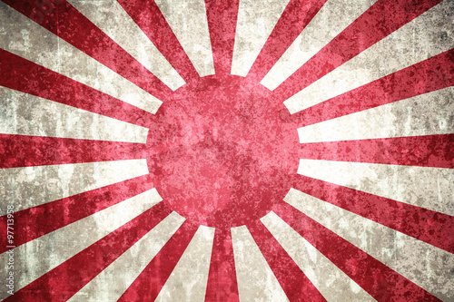 Plakat Flaga Japonii na betonowym tle z teksturą