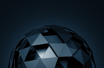Poster - low poly sphere with chaotic structure.