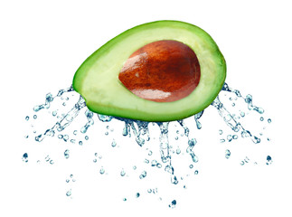 avocado splash isolated