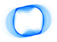 Blue Fractal Ring On A White Background