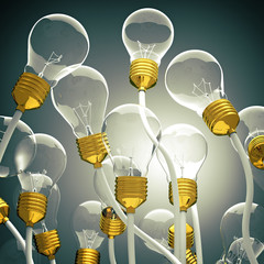Wall Mural - 3d light bulb
