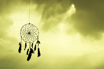 Poster - dreamcatcher silhouette at sunset