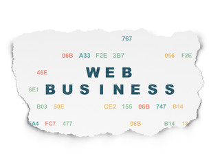 Web development concept: Web Business on Torn Paper background