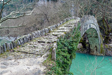 Traditional Stone Bridge In Epirus, Greece