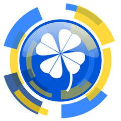 Aufkleber - four-leaf clover blue yellow glossy web icon