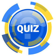 Poster - quiz blue yellow glossy web icon