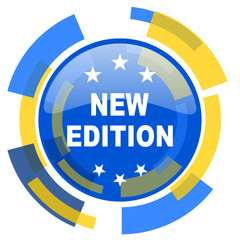 Aufkleber - new edition blue yellow glossy web icon