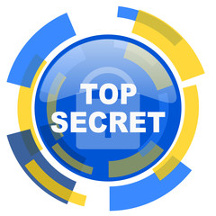 Poster - top seret blue yellow glossy web icon