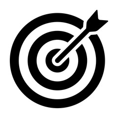 target (bullseye) with arrow line art icon for apps and websites