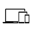 Responsive design laptop, tablet and smartphone screen icon 