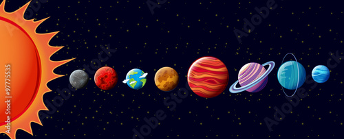 Plakat Planety w układzie słonecznym