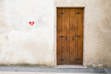 Door With Heart Painted