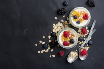 Wall Mural - Yogurt with granola or muesli