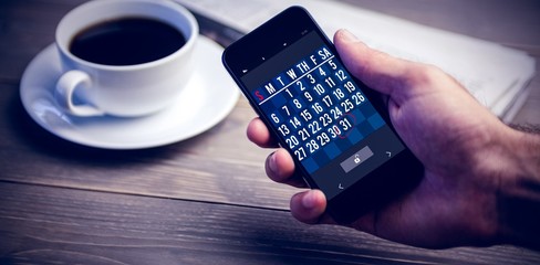 Poster - Composite image of mobile lock screen