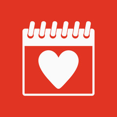 Poster - The calendar icon. Valentines day symbol.