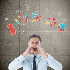 Poster - Composite image of angry businessman shouting