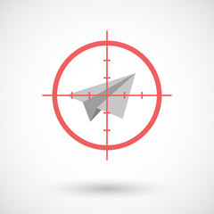 Poster - Red crosshair icon targeting a paper plane