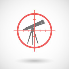 Poster - Red crosshair icon targeting a telescope