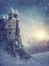Winter Landscape With Old Castle